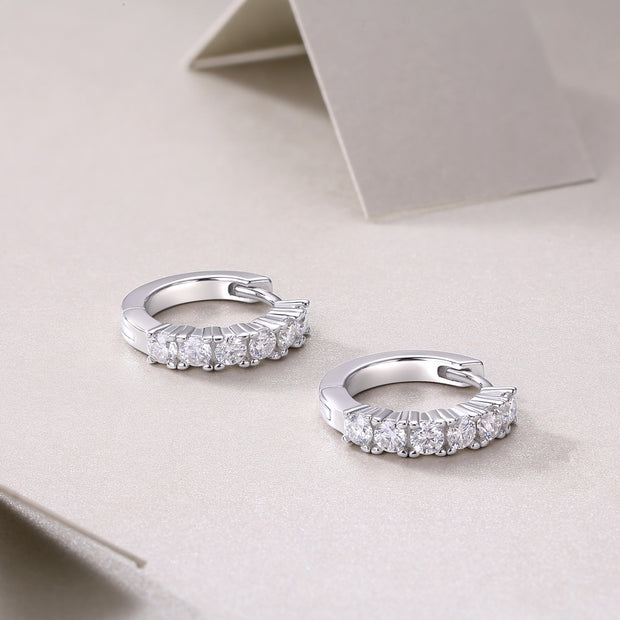 Pursuit - Fashionable And Luxurious Diamond Jewelry Earrings Set With Moissanite S925 Sterling Silver And Platinum-plated Stud Earrings