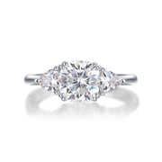 Luxury Fashion Large Diamond Wedding Ring With Moissanite Silver Ring