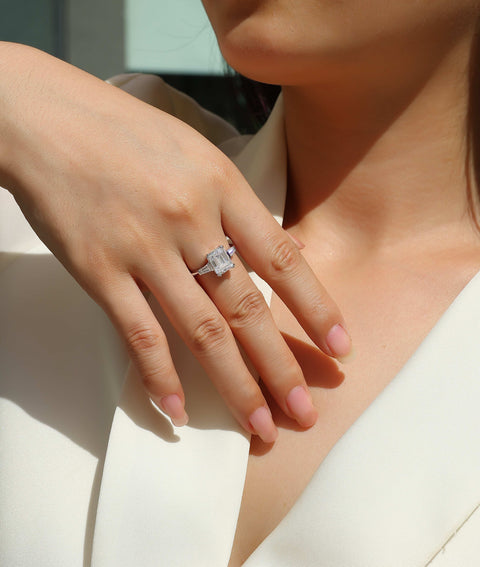 Starry Sky Mirror - A Fashionable Diamond Jewelry Piece Set With Moissanite S925 Sterling Silver And Platinum Diamond Ring