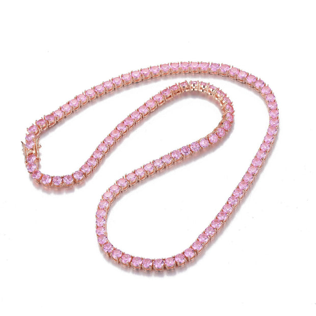 Fashion Cuban Chain Women's Gold Plated Zircon Jewelry