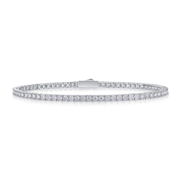 One Of A Kind Luxury Fashion Mosan Diamond Silver Jewelry Comparable To Natural Diamond Bracelet
