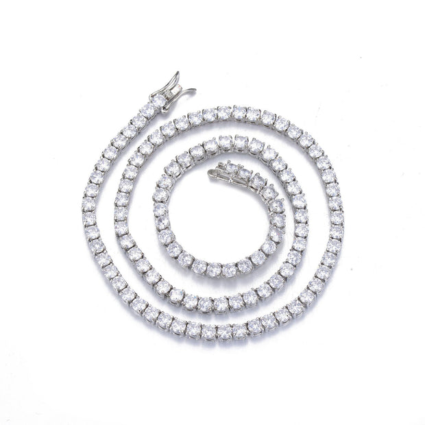 Fashion Cuban Chain Women's Gold Plated Zircon Jewelry