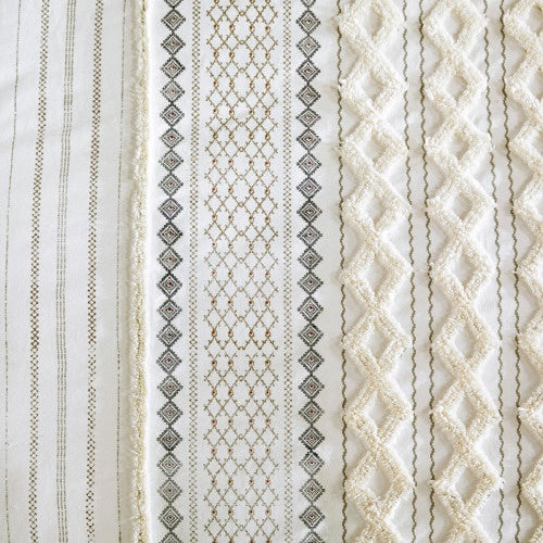 Full Queen Cotton Printed Duvet Cover Set With Chenille