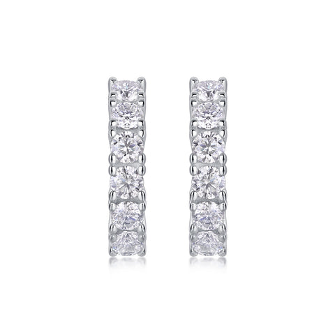Pursuit - Fashionable And Luxurious Diamond Jewelry Earrings Set With Moissanite S925 Sterling Silver And Platinum-plated Stud Earrings
