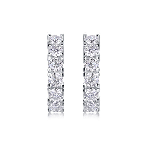 Pursuit - Fashionable And Luxurious Diamond Jewelry Earrings Set With Moissanite S925 Sterling Silver And Platinum-plated Stud Earrings