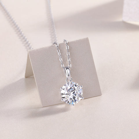 Refreshing Breeze Dancing Luxurious Fashion Diamond Pendant Necklace Set With Mosan Diamond Silver Ornaments