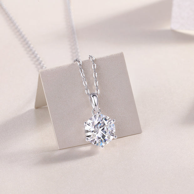 Refreshing Breeze Dancing Luxurious Fashion Diamond Pendant Necklace Set With Mosan Diamond Silver Ornaments