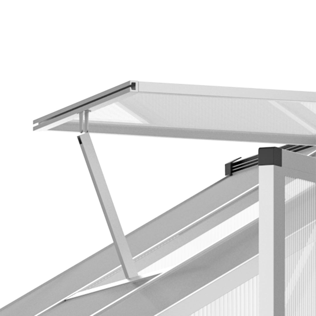 8' L x 6' W Walk-In Polycarbonate Greenhouse with Roof Vent for Ventilation & Rain Gutter for Winter