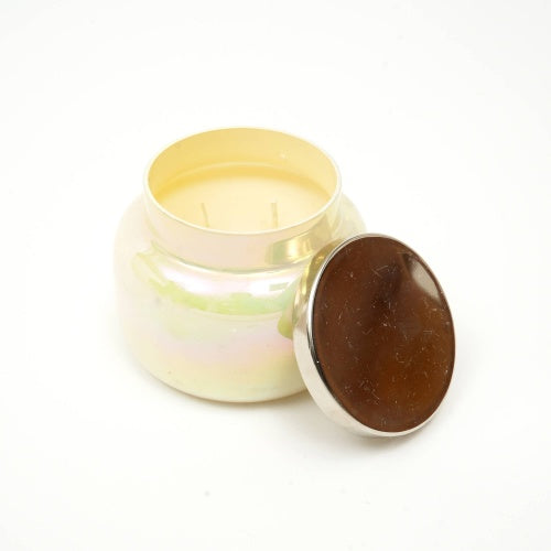 Scented Wax Candle Jar With Lid- Pastel Yellow
