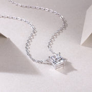 Eternal - A Fashionable And Luxurious Diamond Jewelry Pendant Set With Square Moissanite S925 Sterling Silver