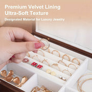 Solid Wood Jewelry Storage Box Ladies Retro Wooden Necklace Jewelry Bracelet Watch Display Box Handmade Wedding Birthday Anniversary Jewelry Box