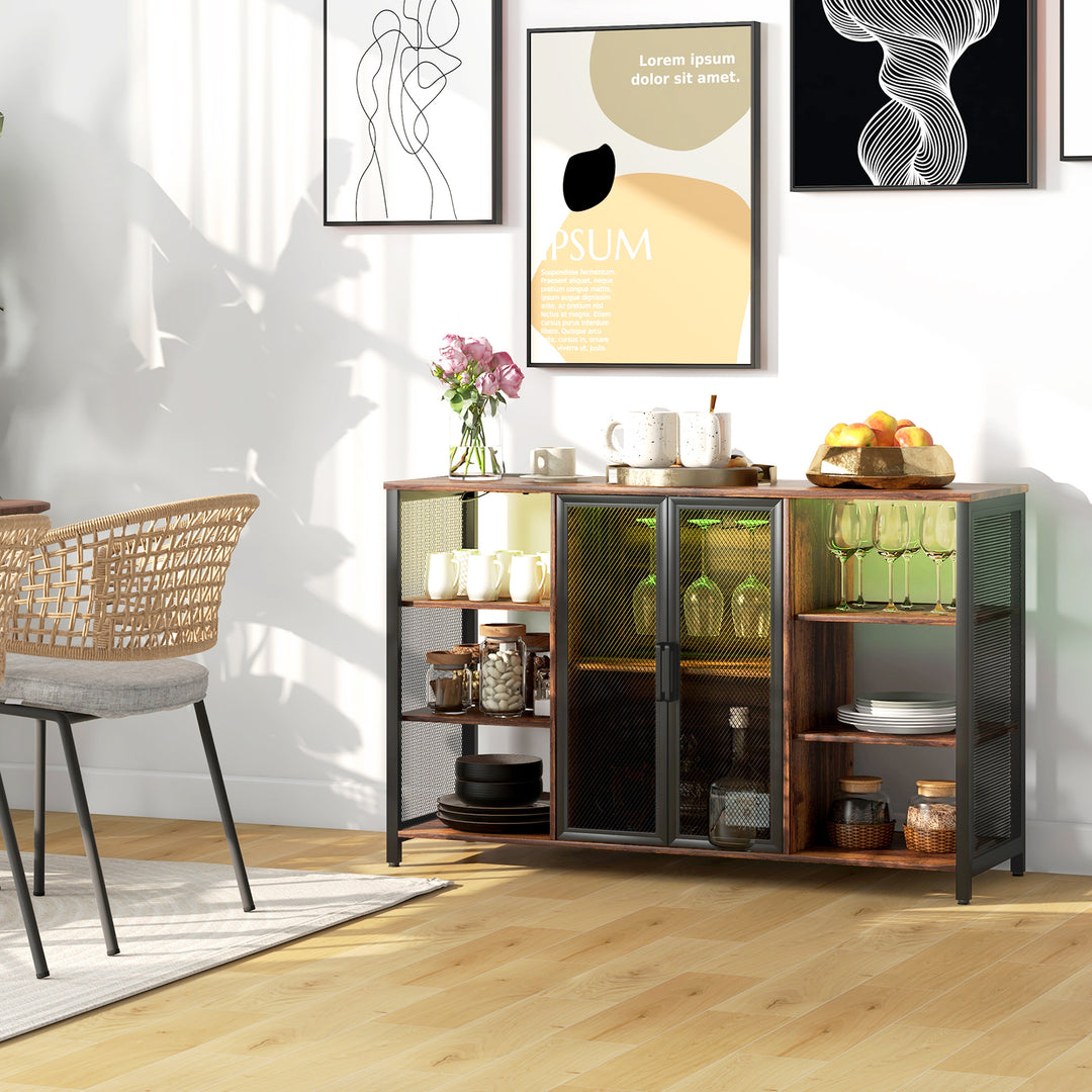 LED Wine Cabinet with Charging Station Holders