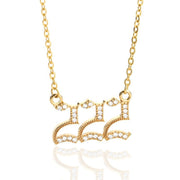 Minimalist Micro Zirconia Numeral Angel Pendant Necklace