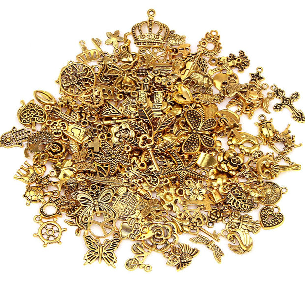 200Pcs Gold Charms Bulk Antique Gold Charms For Jewelry Making Charm Bracelet Necklace Earrings DIY Craft Making-Selling On Amazon Is Prohibited