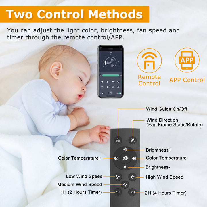 20.5in Ceiling Fan With Light Round Pendant Fan Lamp 30W LED Ceiling Fan With 3-Fan Speed Remote Control Timer APP Control