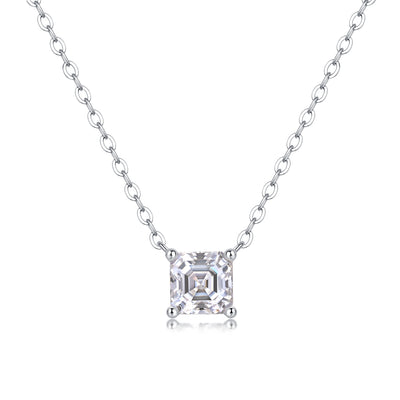 Eternal - A Fashionable And Luxurious Diamond Jewelry Pendant Set With Square Moissanite S925 Sterling Silver