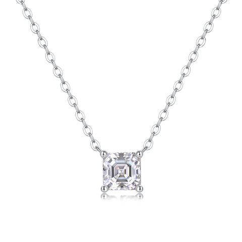 Eternal - A Fashionable And Luxurious Diamond Jewelry Pendant Set With Square Moissanite S925 Sterling Silver
