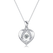 Heart To Have Your Luxurious Fashion Diamond Pendant Necklace Set With Mosan Diamond Silver Ornaments