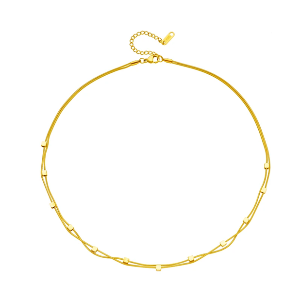 Dieyuro 316l Stainless Steel Necklace, Cube Chain Necklace