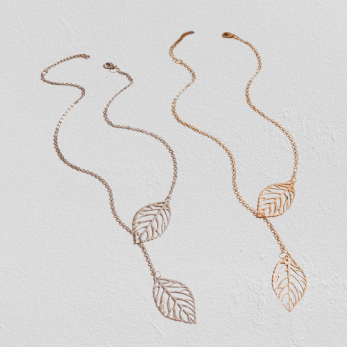 New Fashion Double Leaves Women Necklace, And Leaf Pendant Necklace