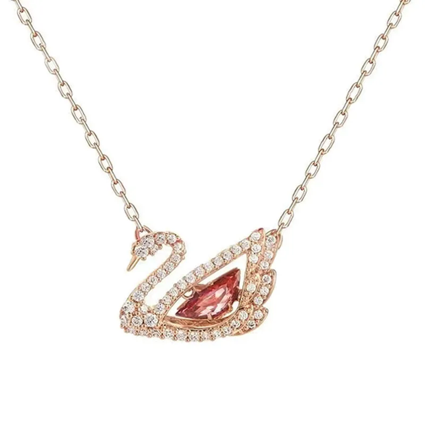Swan Necklace, Element Crystal Smart Swan Clavicle Necklace