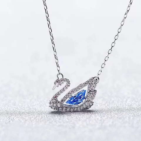Swan Necklace, Element Crystal Smart Swan Clavicle Necklace