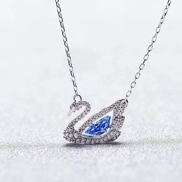 Swan Necklace, Element Crystal Smart Swan Clavicle Necklace