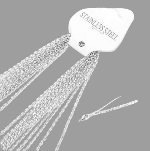 White Plated Stainless Steel Chains Necklace Jewelry