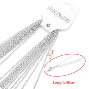White Plated Stainless Steel Chains Necklace Jewelry
