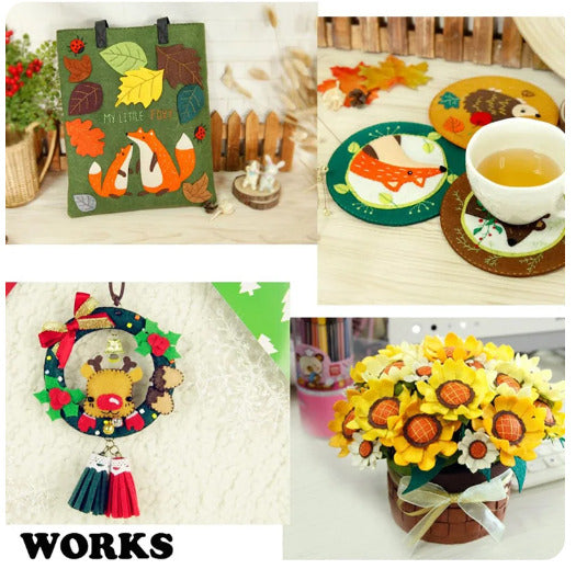 40 Pcs Soft Felt Fabric Sheet, Craft Squares Nonwoven