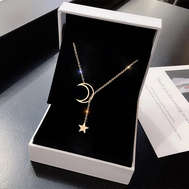 New Simple Moon Star Pendant Choker Necklace And Women's Party Jewelry