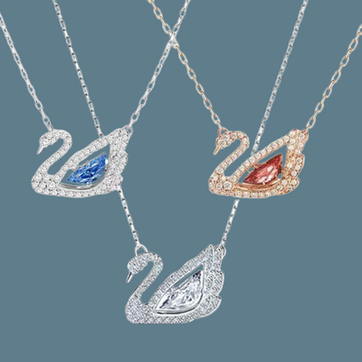 Swan Necklace, Element Crystal Smart Swan Clavicle Necklace