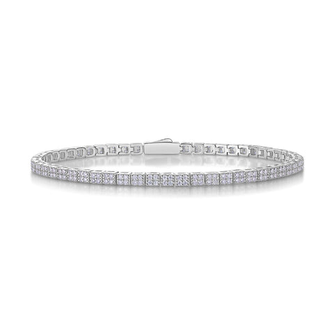 Piano Poet Luxurious Fashion Set Mosan Diamond S925 Silver Bracelet Rivaling Natural Diamonds