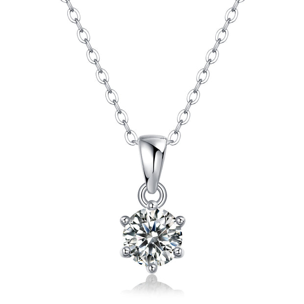 Breeze Dance - Affordable Diamond Jewelry Necklace Pendant Set With 1-carat, 2-carat And 3-carat Moissan Diamonds, S925 Sterling Silver And Platinum-plated. Fashionable And Trendy Jewelry.