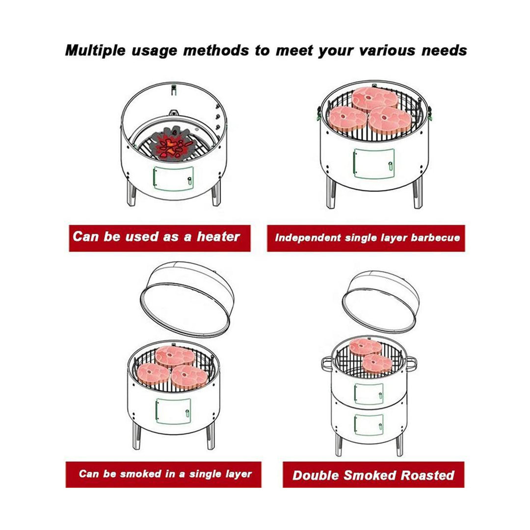 Double Layer Smokeless BBQ Grill & Braising Oven