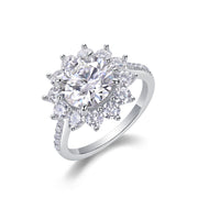 Sunflower - A Fashionable Diamond Jewelry Piece Set With 3-carat Moissanite S925 Sterling Silver And Platinum Diamond Ring