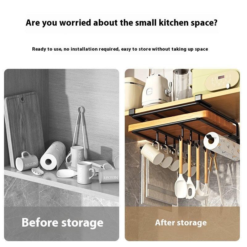 Kitchen Punch-free Storage Rack Double-layer Chopping Board Rack