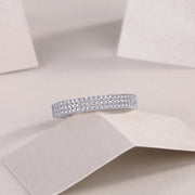 Light Up The Moments - A Fashionable Jewelry Ring Set With Moissanite S925 Sterling Silver And Platinum-plated Diamond