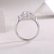Luxury Fashion Large Diamond Wedding Ring With Moissanite Silver Ring