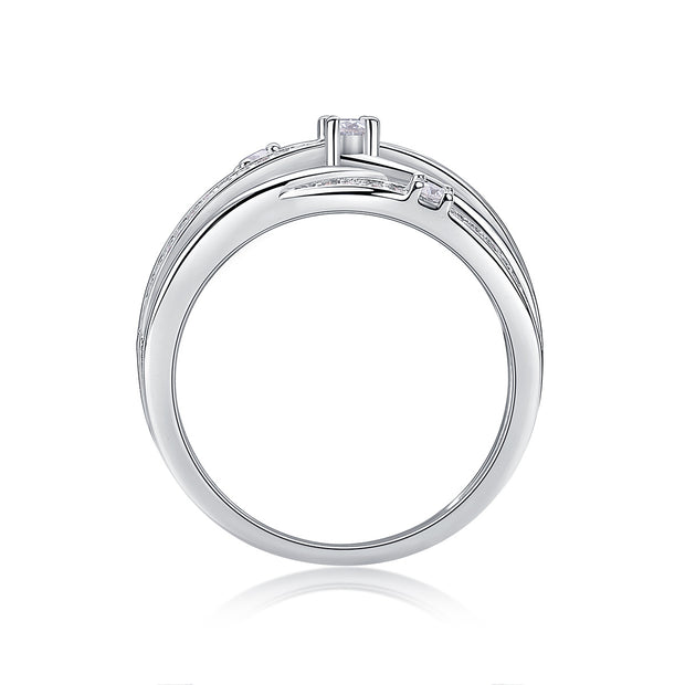 Star Ring Diamond Ring Luxury Fashion Set Moissanite Silver Ring