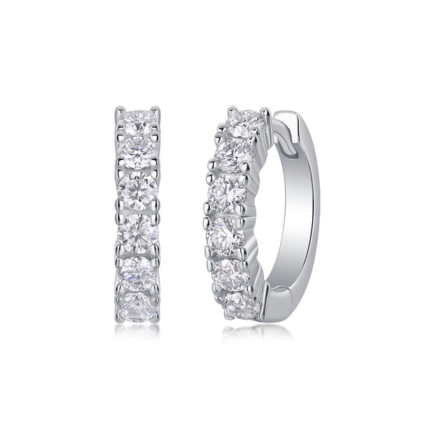 Pursuit - Fashionable And Luxurious Diamond Jewelry Earrings Set With Moissanite S925 Sterling Silver And Platinum-plated Stud Earrings