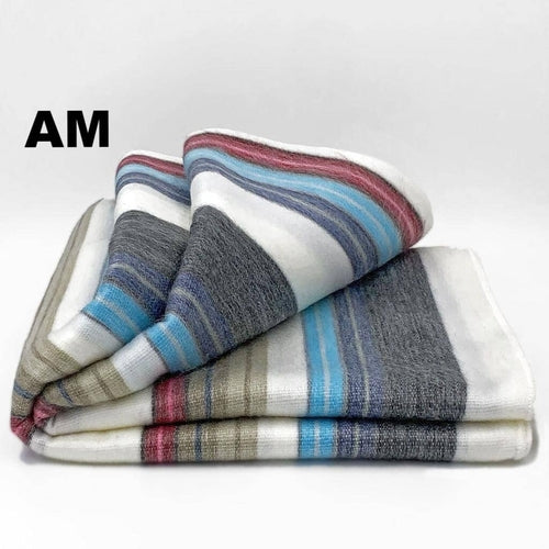 Alpaca Bed Blanket - Striped