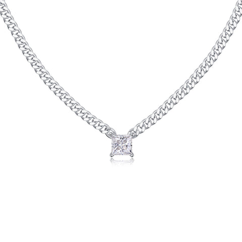 Zhang Yang - A Fashionable And Luxurious Diamond Jewelry Pendant Set With Square Moissanite S925 Sterling Silver