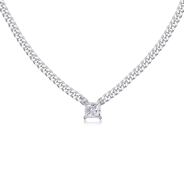 Zhang Yang - A Fashionable And Luxurious Diamond Jewelry Pendant Set With Square Moissanite S925 Sterling Silver