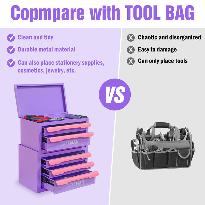 Drawer-style Desktop Storage Box, Office Workstation Organizing Magic Tool, Desk Stationery Storage Rack, Cosmetic Storage Cabinet--Purple-pink Color