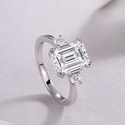 Baguette Diamond Ring Wedding Ring Luxury Moissanite Silver Ring
