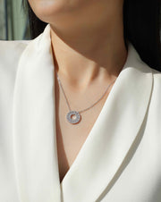 Reciprocating - A Fashionable And Luxurious Diamond Jewelry Pendant Set With Moissanite S925 Sterling Silver