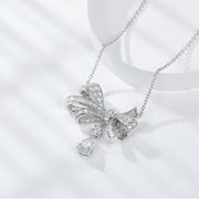 Butterfly - A Fashionable And Luxurious Diamond Jewelry Pendant Set With Moissanite S925 Sterling Silver And Platinum Plating
