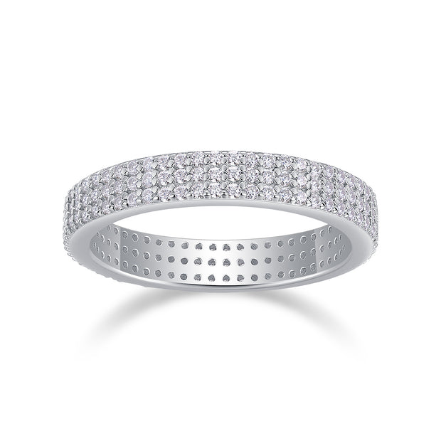 Light Up The Moments - A Fashionable Jewelry Ring Set With Moissanite S925 Sterling Silver And Platinum-plated Diamond