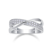Wrap Around The Diamond Ring Luxury Fashion Set Moissanite Silver Ring